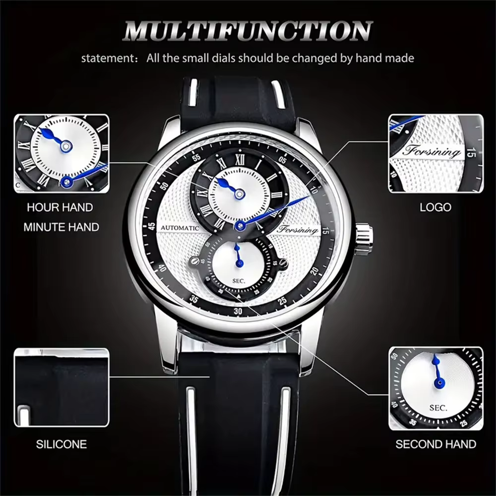 Montre mécanique haut de gamme pour hommes d'affaires, montre mécanique haut de gamme, élégante, entièrement automatique pour hommes, design ajouré, tendance, décontractée, élégante, belle montre pour