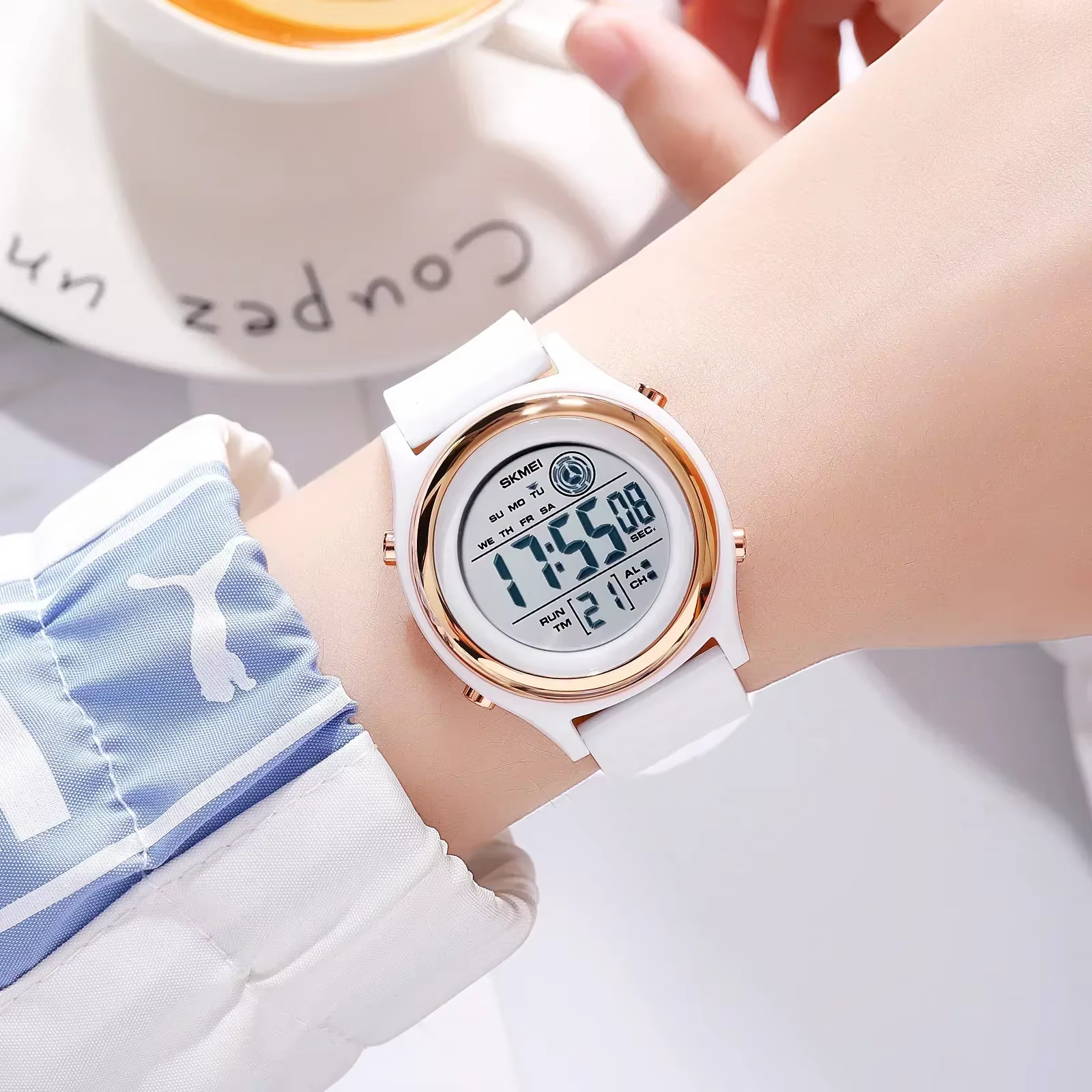 SKMEI 2094 femmes chronomètre dame montre-bracelet 50 M étanche antichoc reloj mujer rétro-éclairage affichage compte à rebours montres numériques