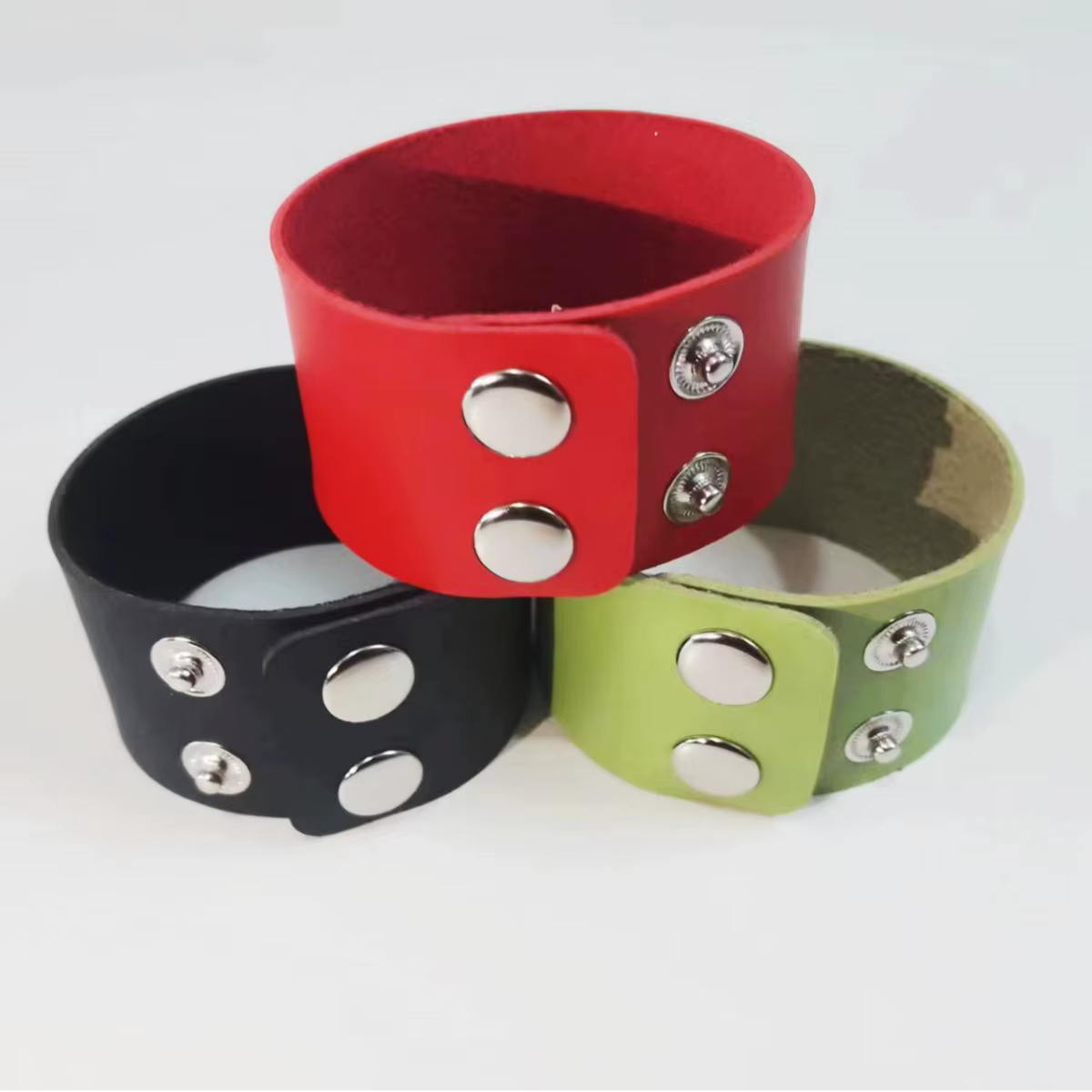 Bracelet large en cuir de vachette pour hommes et femmes