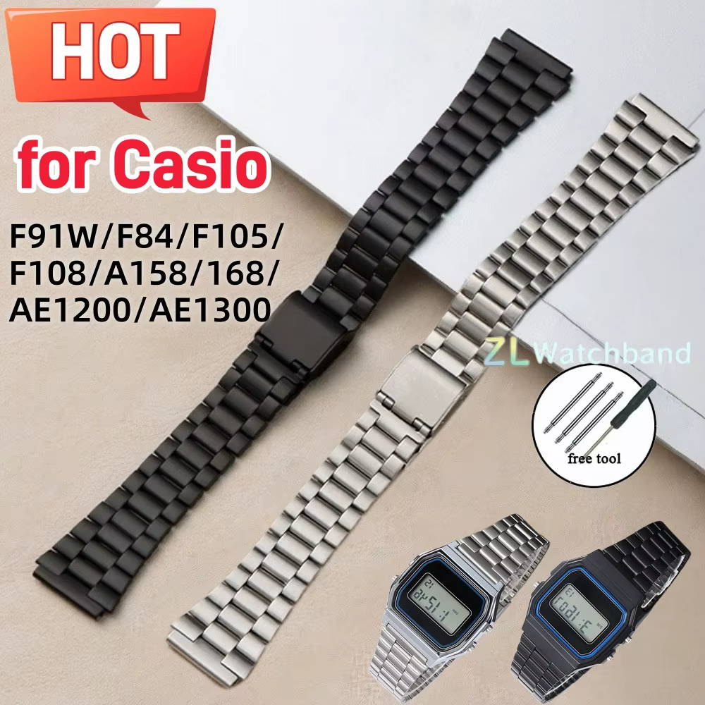 Bracelet de montre pour Casio F-91W F105 F108 A158W A168 AE1200 AE1300