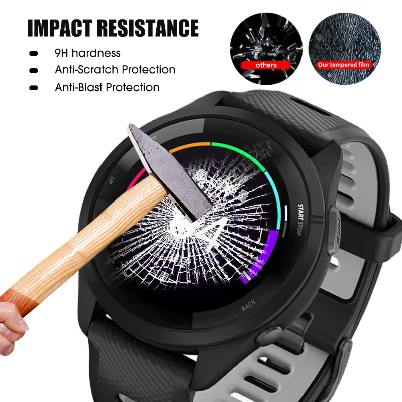 Pour Garmin Forerunner 955 945 935 235 225 735XT 265 255s 220 230 165 protecteurs d'écran en verre trempé de musique 9H Films de montre durs