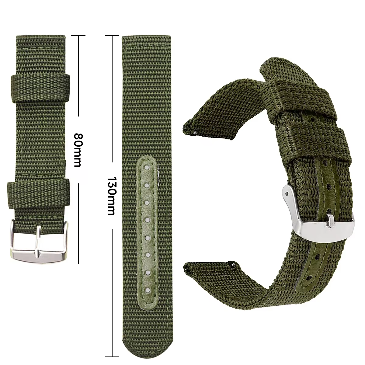 18mm 20mm 22mm 24mm Bracelet de montre en toile de Nylon tissé ceinture souple