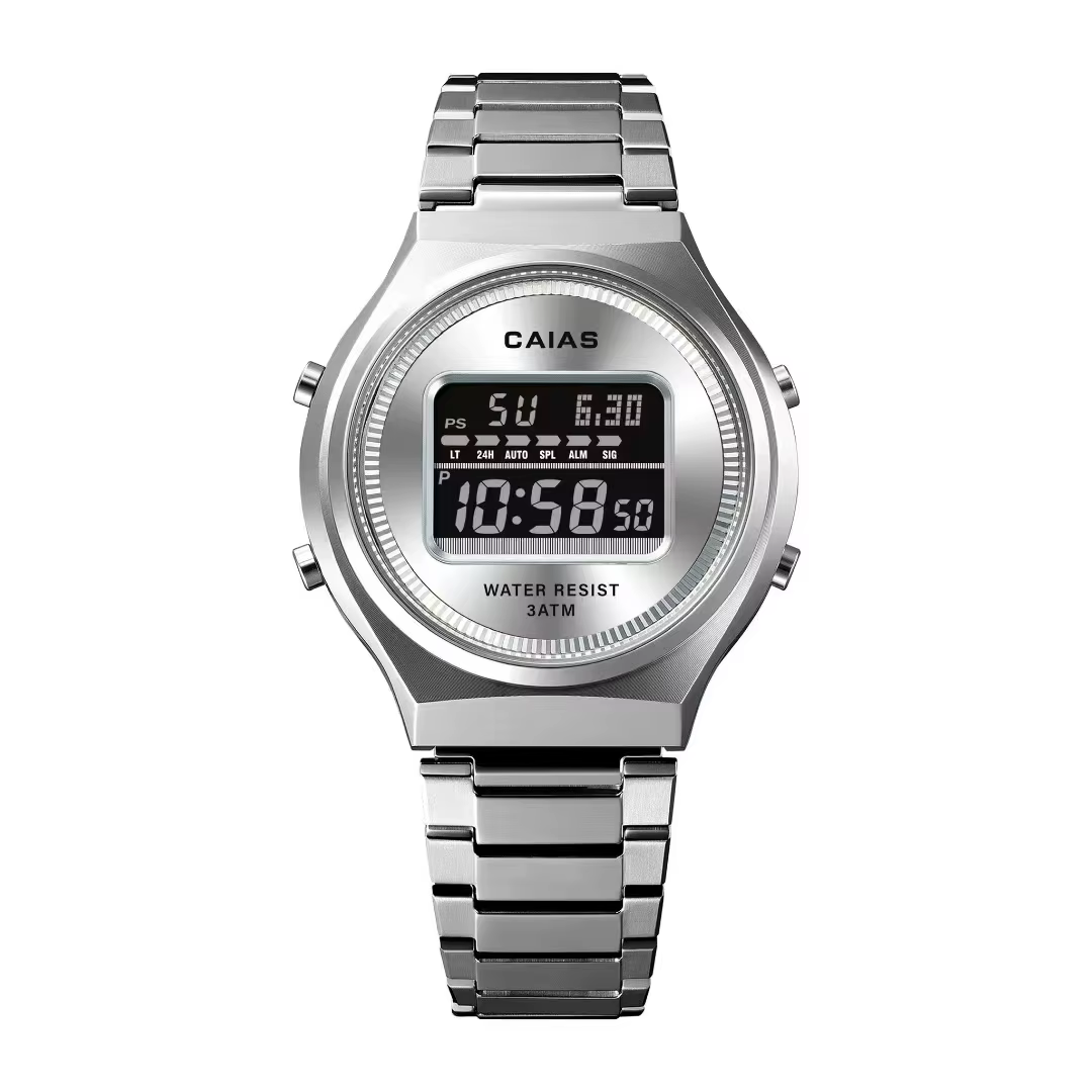 CAIAS Montre numérique de sport décontractée unisexe avec affichage LED