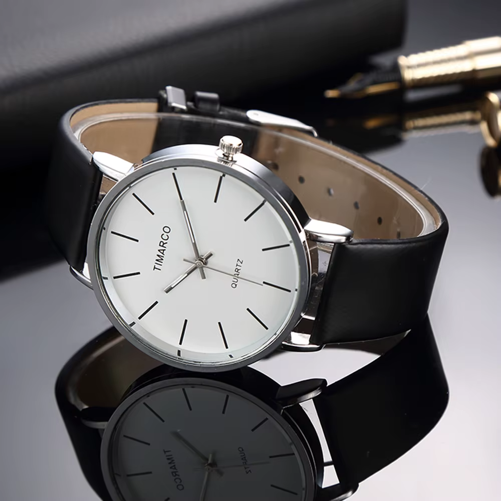 Montre à quartz analogique minimaliste pour hommes et femmes