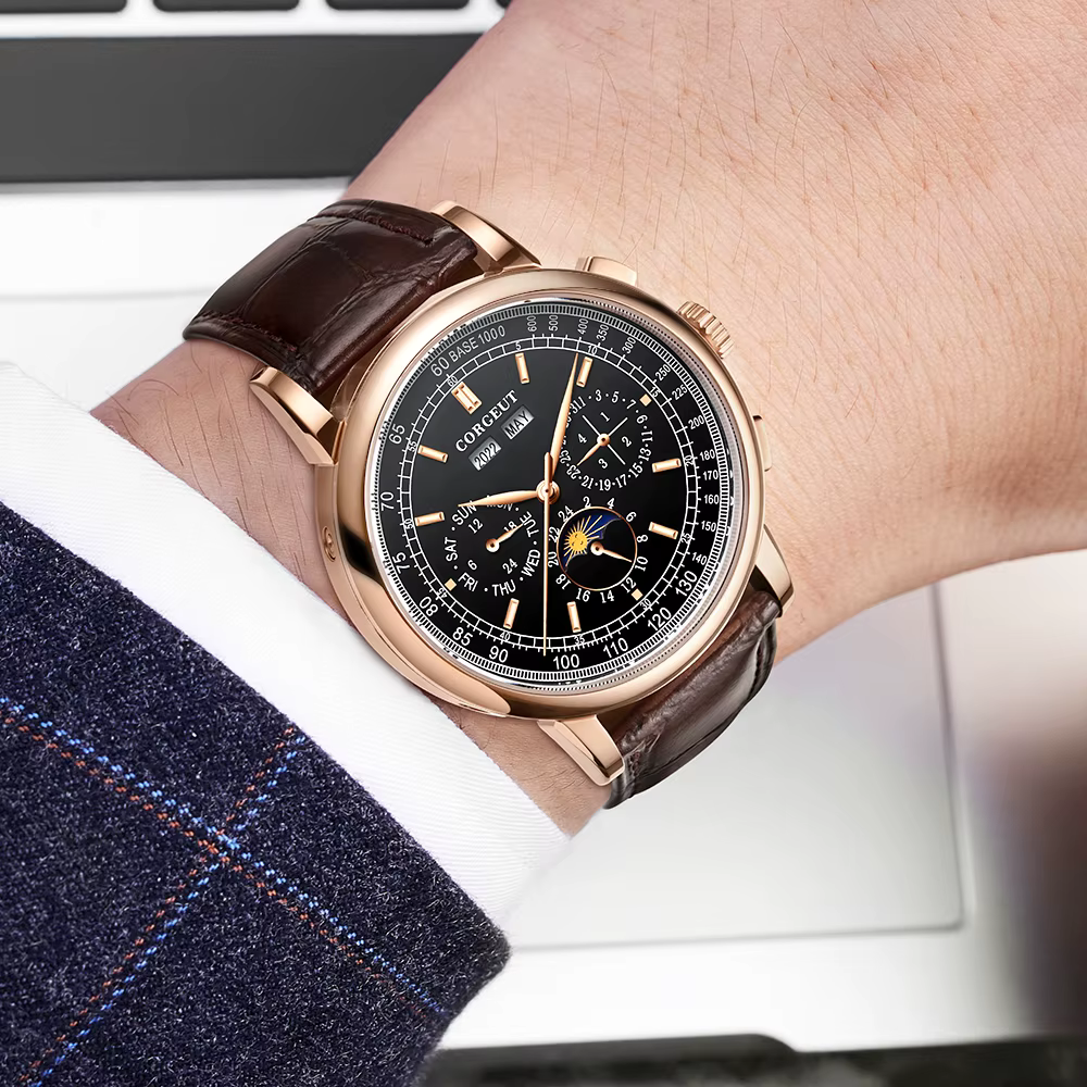 CORGEUT – montre mécanique automatique de luxe pour hommes