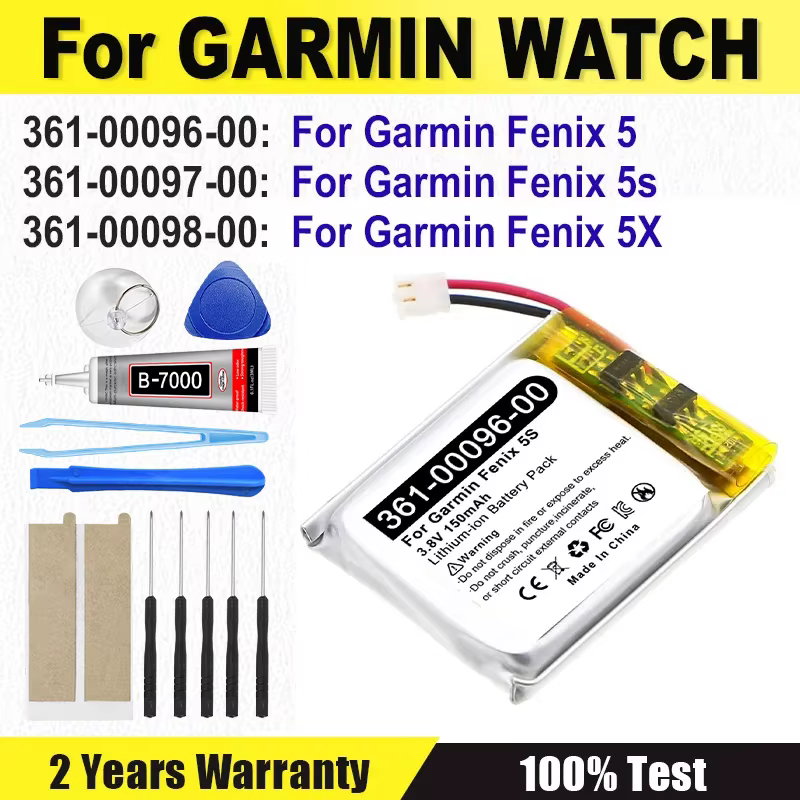 Nouvelle batterie de montre 361-00097-00 361-00096-00 361-00098-00 pour Garmin Fenix 5