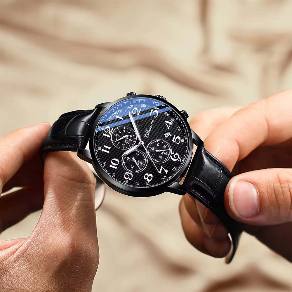 CHENXI montres pour hommes multi-fonctionnel Quartz homme montre calendrier lumineux chronographe