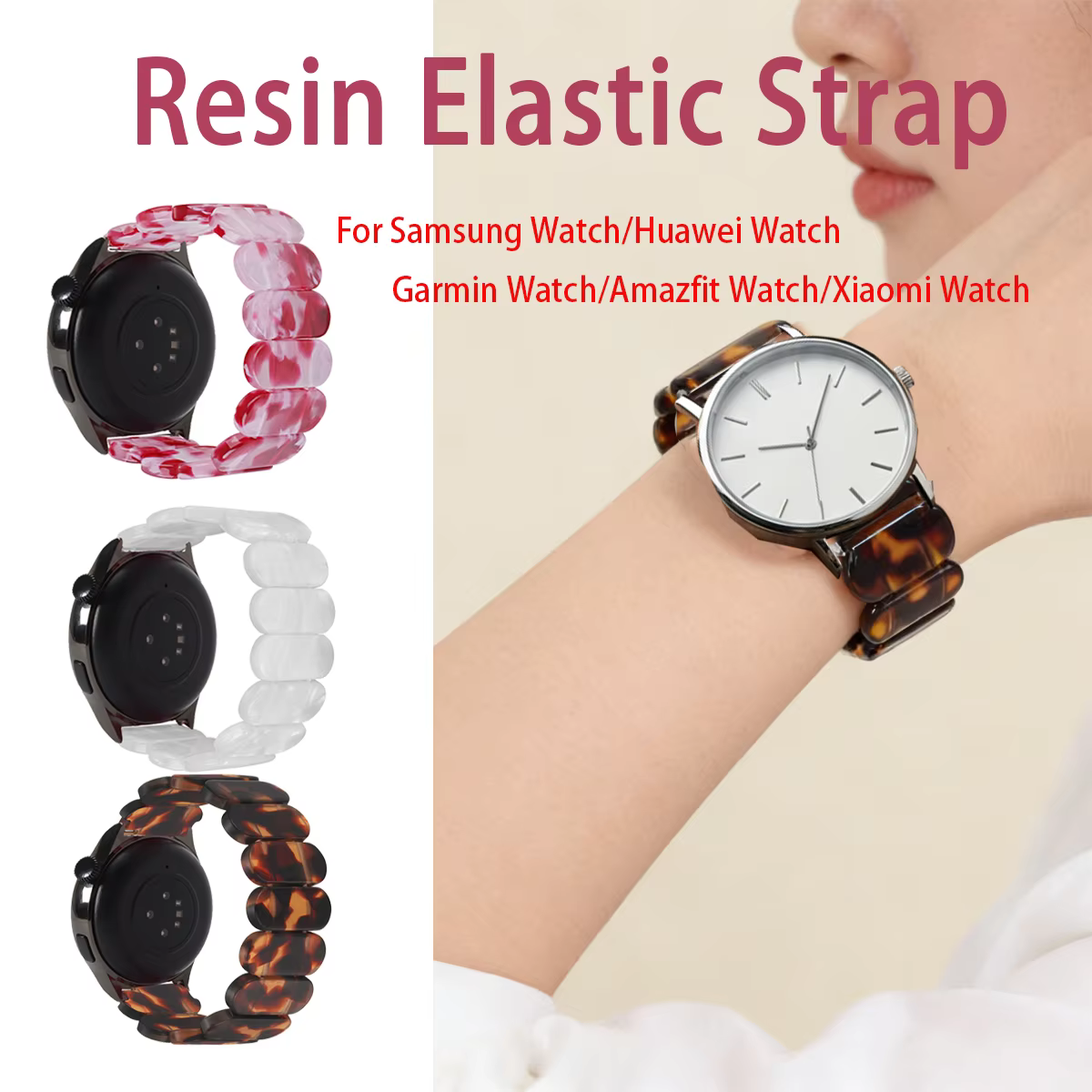 Bracelet élastique en résine de 18/20/22mm pour Garmin vivoactive 6/5/4