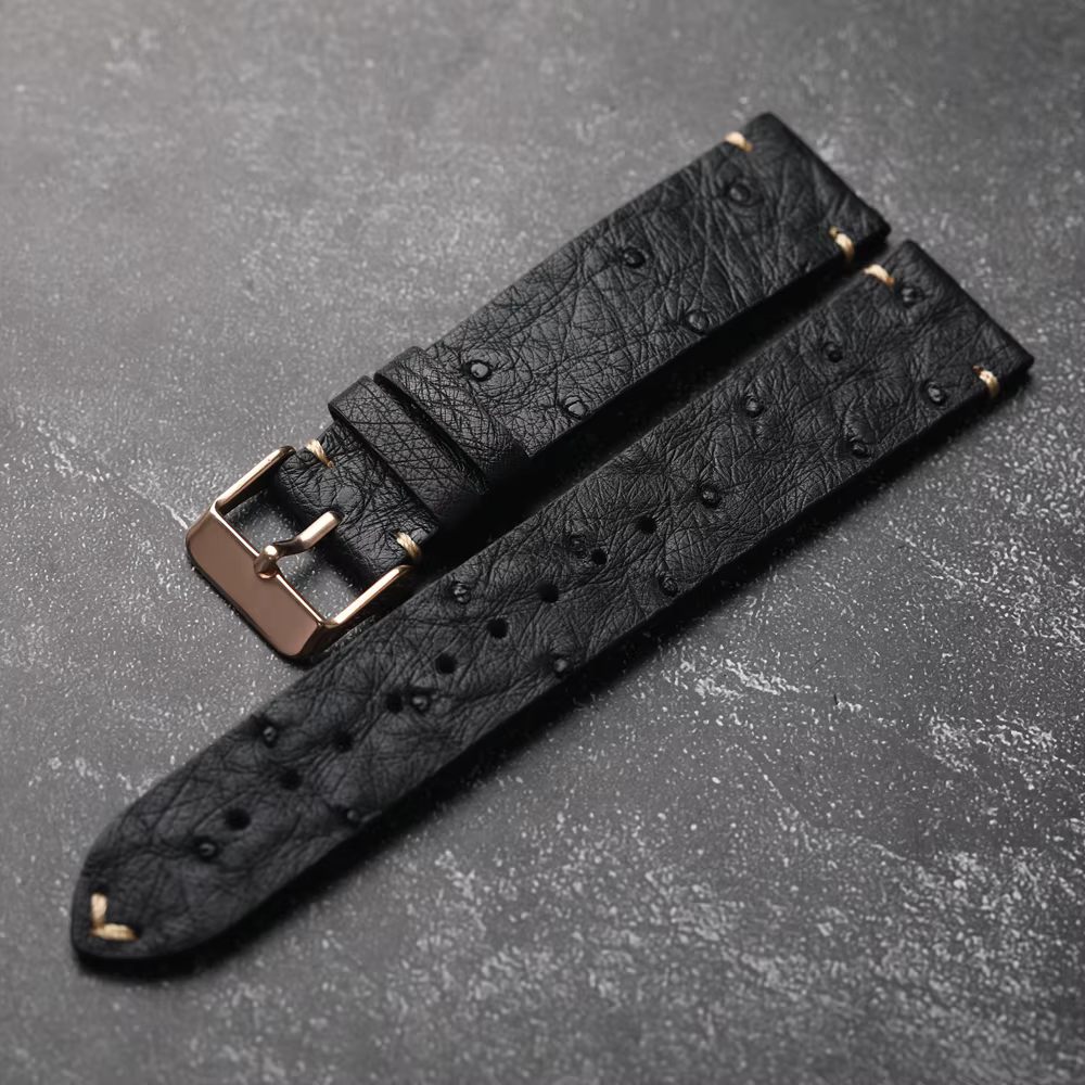 Bracelet en cuir d'autruche sud-africain pour homme
