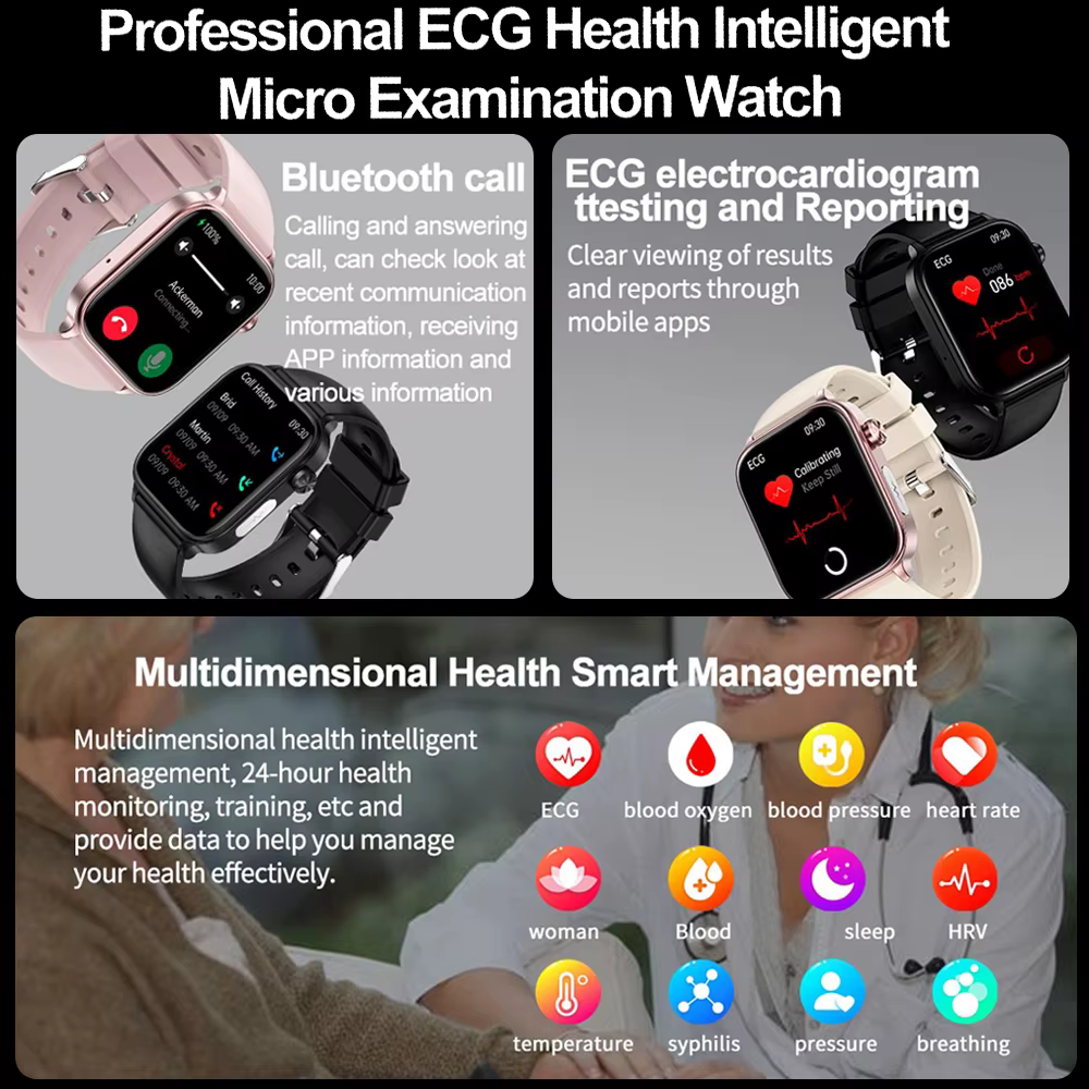 Nouvelle montre connectée 2025 pour hommes et femmes avec surveillance 24h/24 de la santé