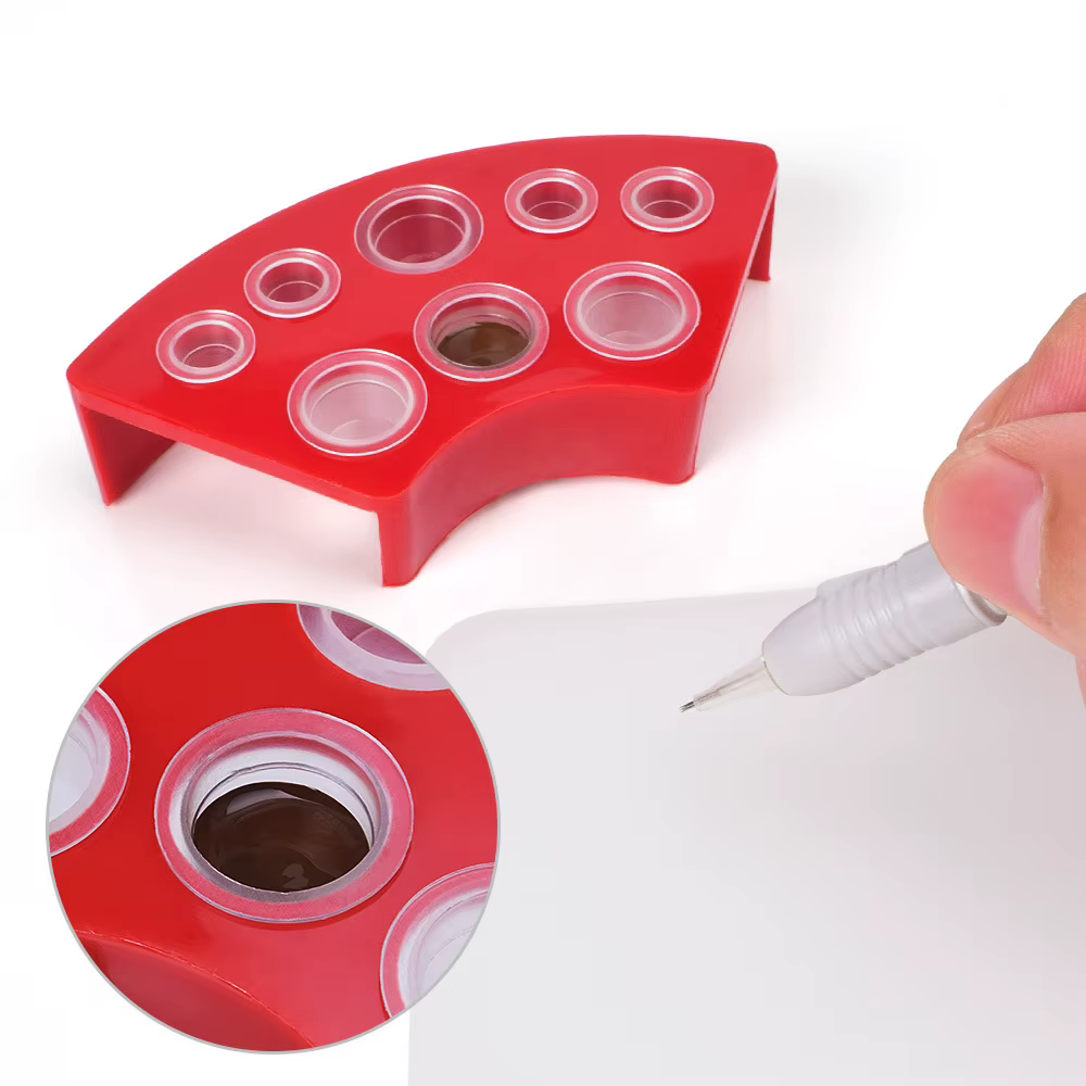 Support de verre d'encre de tatouage à 8 trous, accessoires de maquillage, fournitures de remorque de couleur aléatoire, outil de tatouage, conteneur de support de pigments