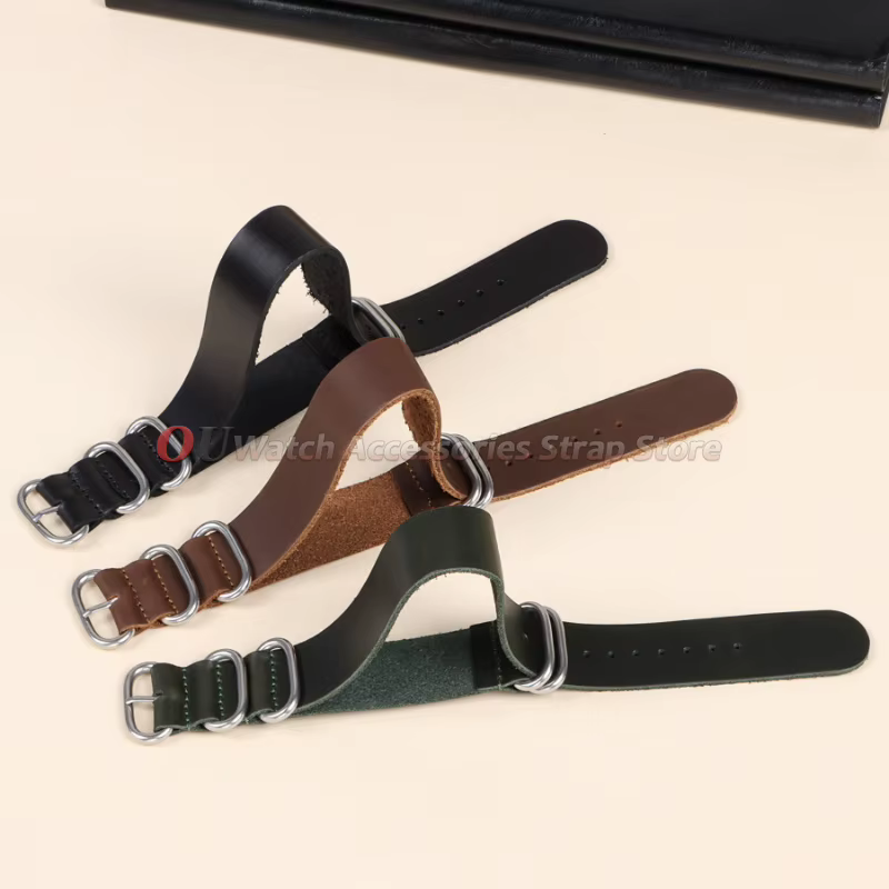 Bracelets de montre vintage en cuir véritable 18mm 20mm 22mm
