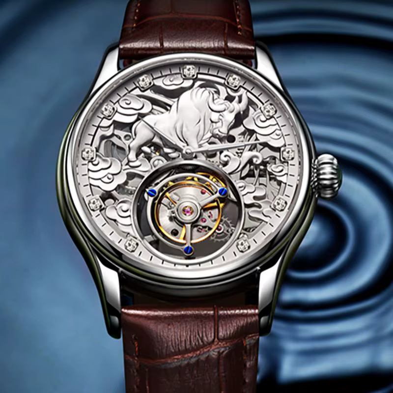 AESOP véritable Tourbillon squelette montre pour hommes haut de gamme montres mécaniques de luxe étanche saphir magasin