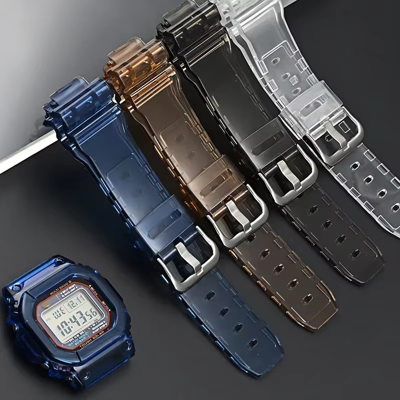 Lunette de bracelet en caoutchouc Transparent pour Casio G-SHOCK G-5600 DW5600 GW-M5610 TPU Sport étanche remplacer