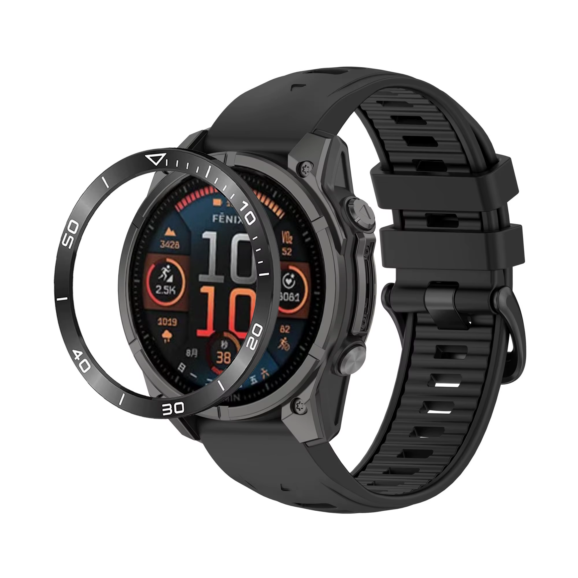Bague de protection en métal pour montre connectée Garmin Fenix 8 AMOLED 47MM 51MM