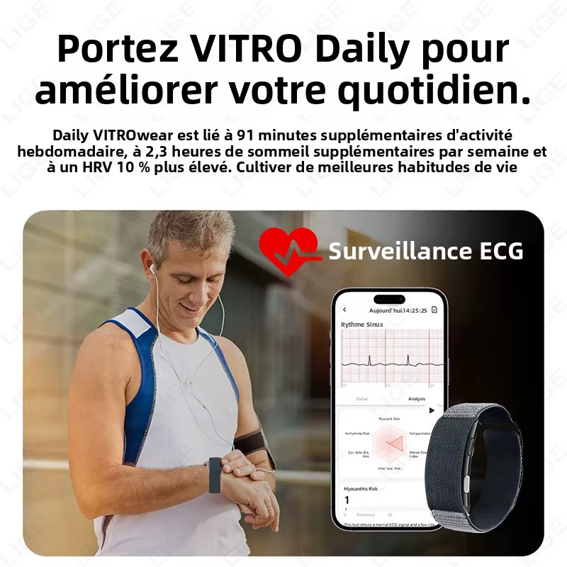 Bracelet intelligent ECG pour la santé