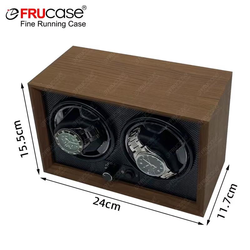 FRUCASE remontoir de montre en bois pour montres automatiques 2 boîtes Rolex affichage de bijoux collecteur de stockage avec lumière