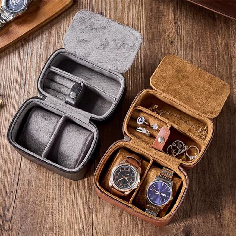 Boîte de montre de luxe Vintage en cuir