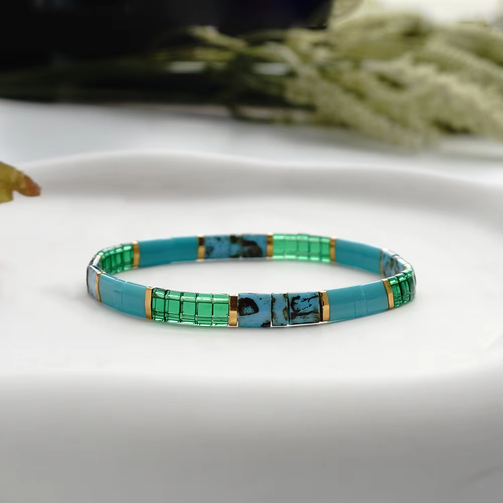 Nouveau produit : Bracelet Tila rétro ethnique de style européen et américain, importé du Japon, multicouche et empilable, pour hommes et femmes