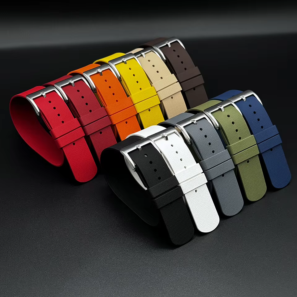 Bracelet de montre sport One Piece FKM 20mm 21mm 22mm en caoutchouc pour Seiko Omega