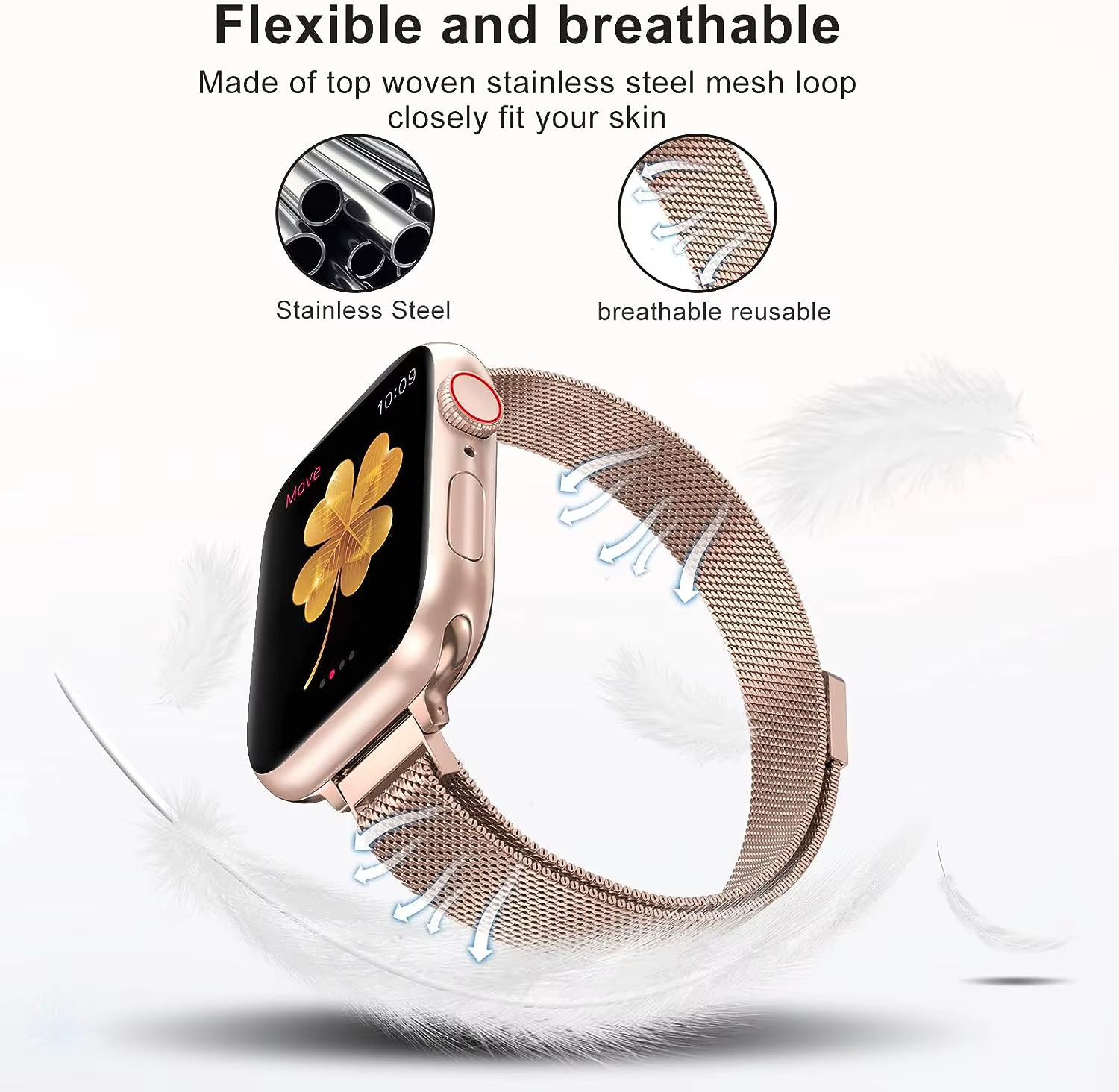 Bracelet mince pour bracelets de montre Apple 40mm 44mm 41mm 45mm 42-46mm 49mm