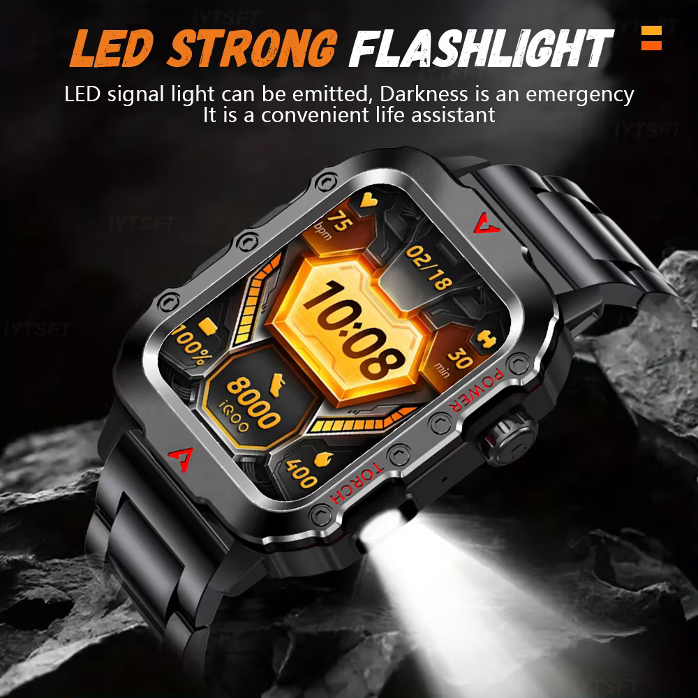 G.L Wear 2025 nouvelle montre intelligente de sport Bluetooth parler lampe de poche LED multi-fonction Sports de plein