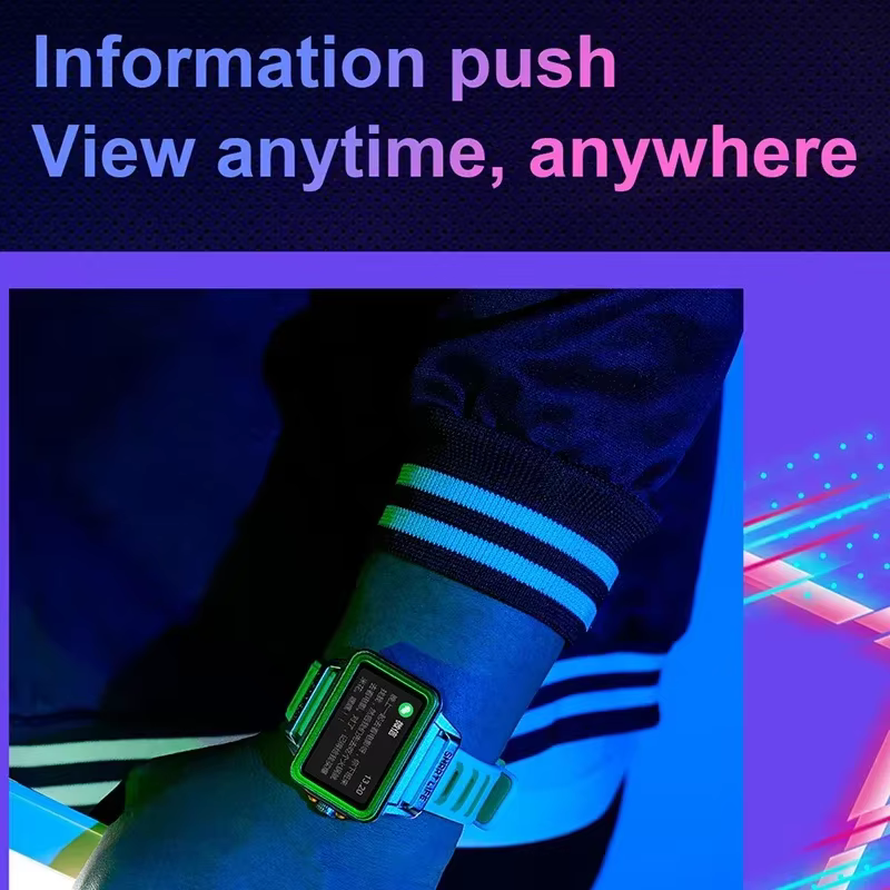 Hip Hop mode personnalité montre intelligente 1.57 pouces HD écran 24h continu fréquence cardiaque moniteur de sommeil jeu étanche Smartwatch