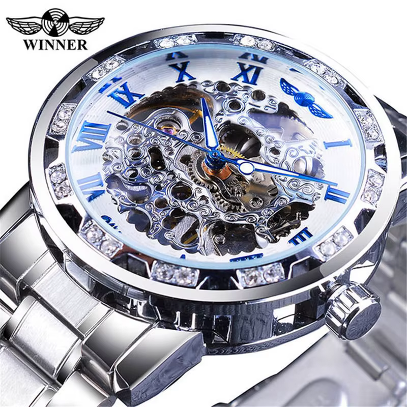 Seton-Montre mécanique en acier pour homme