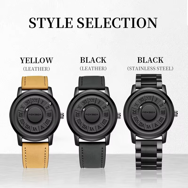 Montre de luxe avec pointeur magnétique pour homme