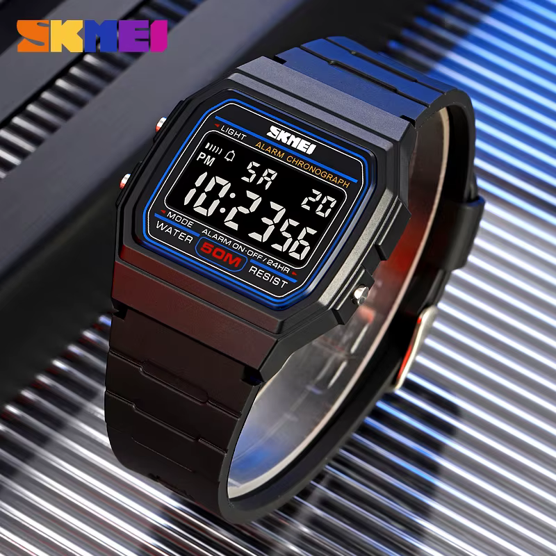 SKMEI 2042 mode sport montre noire pour hommes Chrono militaire LED affichage