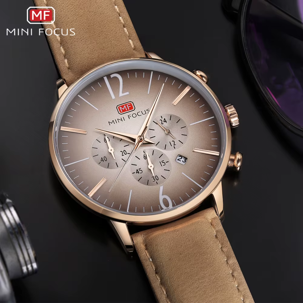 MINI FOCUS mode étanche hommes montres haut de gamme de luxe chronographe Quartz