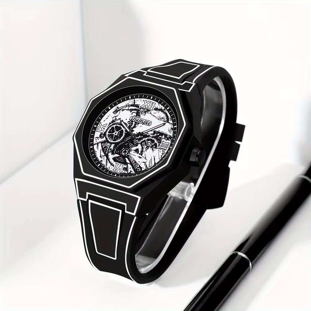 Montre à quartz élégante pour hommes - Bracelet en silicone