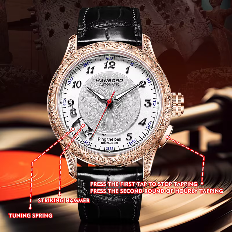 Montre mécanique rétro pour homme HANBORO MIYOTA avec mouvement modifié