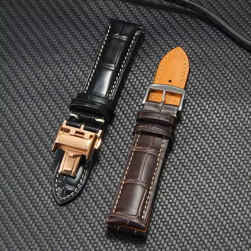 Pour Longines Master Collection bracelet de montre en cuir véritable fermoir papillon conception du système de dégagement rapide pour une ajustement facile 18/19/20/21mm