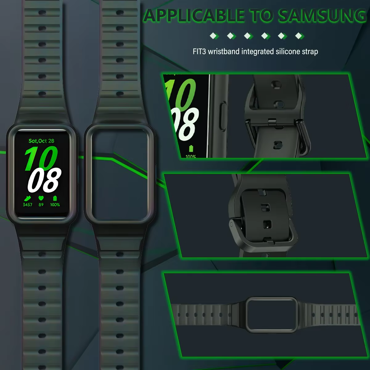 Bracelet intégré et étui pour Samsung Galaxy Fit 3 Watch
