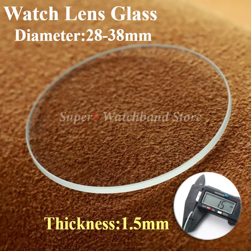 Verre de montre rond trempé plat