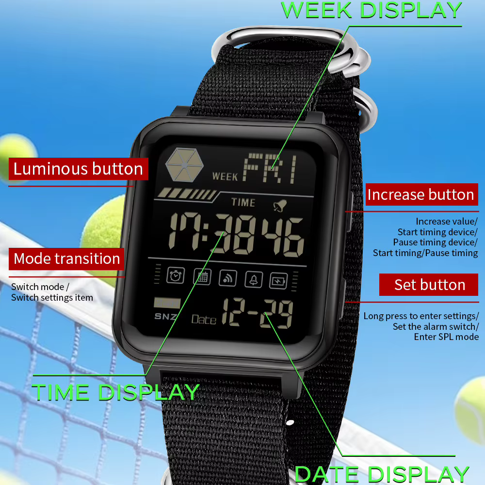 SANDA – montre numérique militaire LED pour hommes