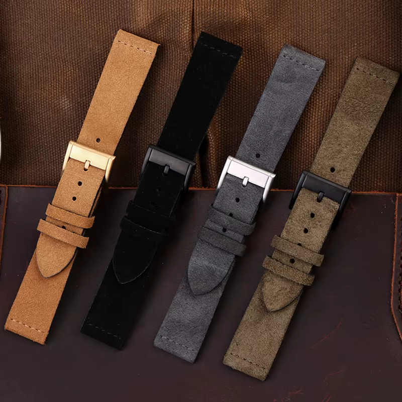 Bracelet de montre en daim rétro fait à la main