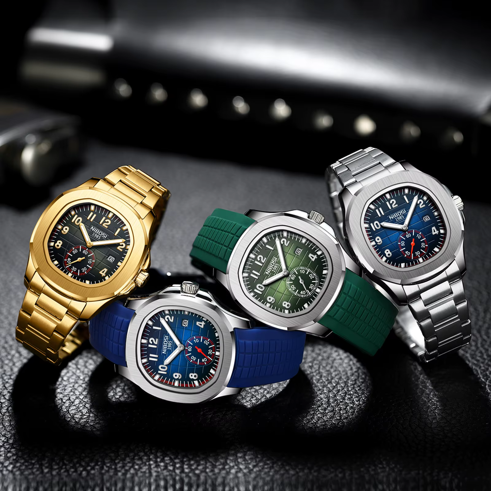 NIBOSI 2025 Nouvelles montres pour homme en acier inoxydable
