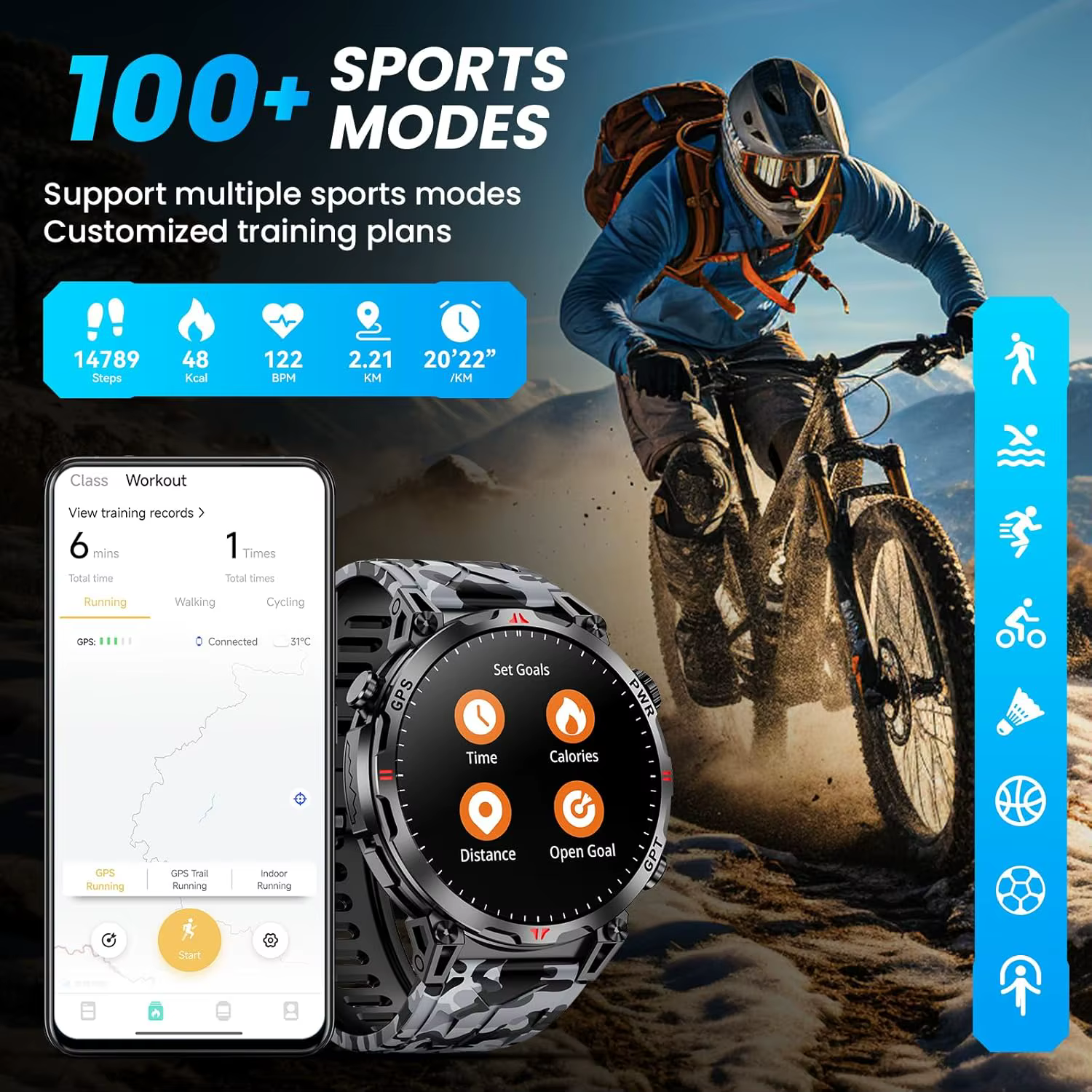 Nouvelles montres connectées GPS de sport pour hommes 2026 avec boussole