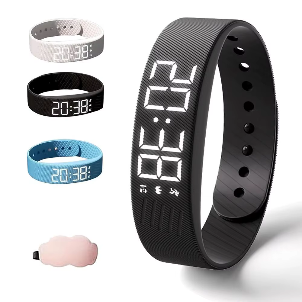 Réveil numérique LED, Bracelet d'alarme réglable