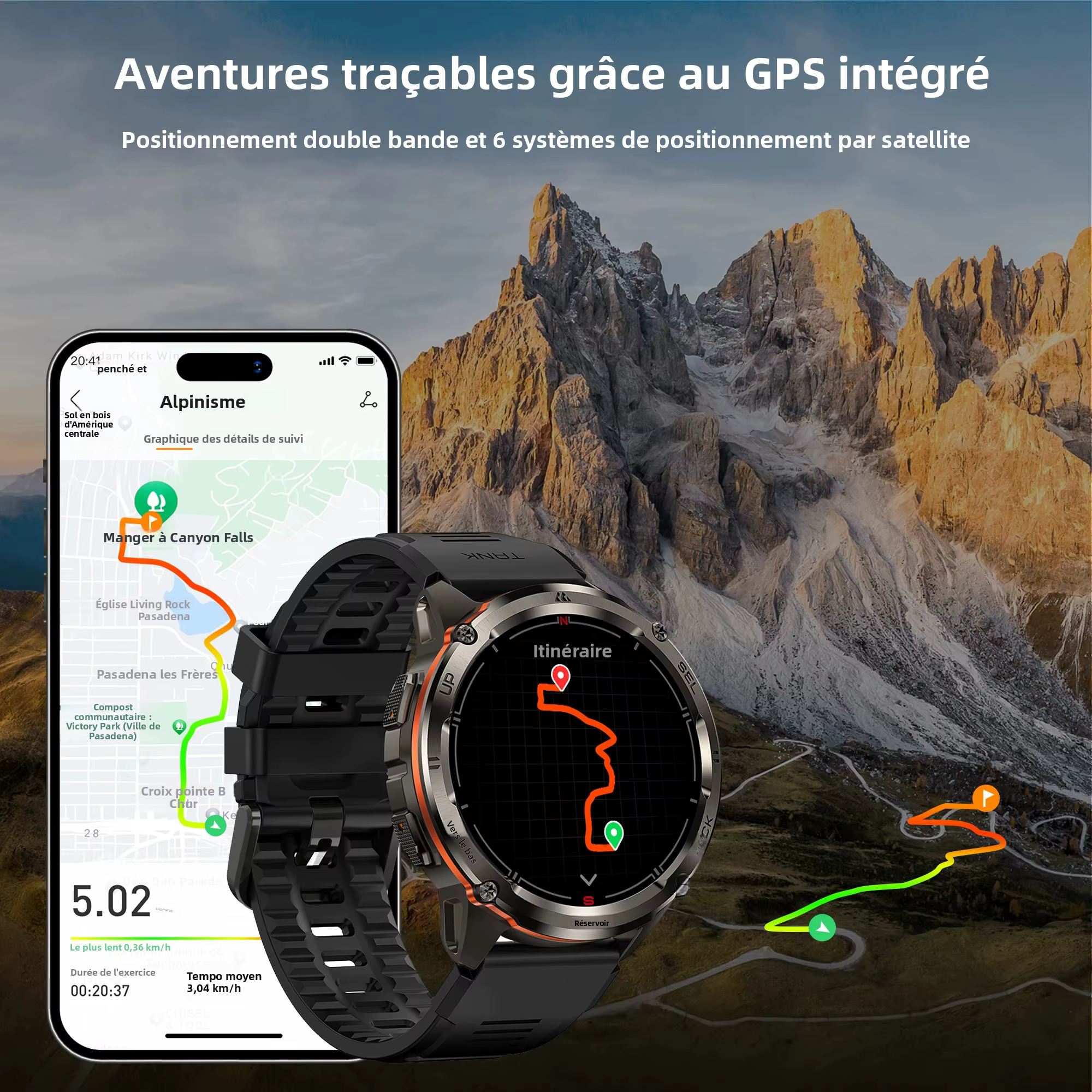 KOSPET TANK T3 Ultra 2 montre intelligente pour hommes GPS en acier inoxydable Smartwatch 50M étanche IP69K moniteur