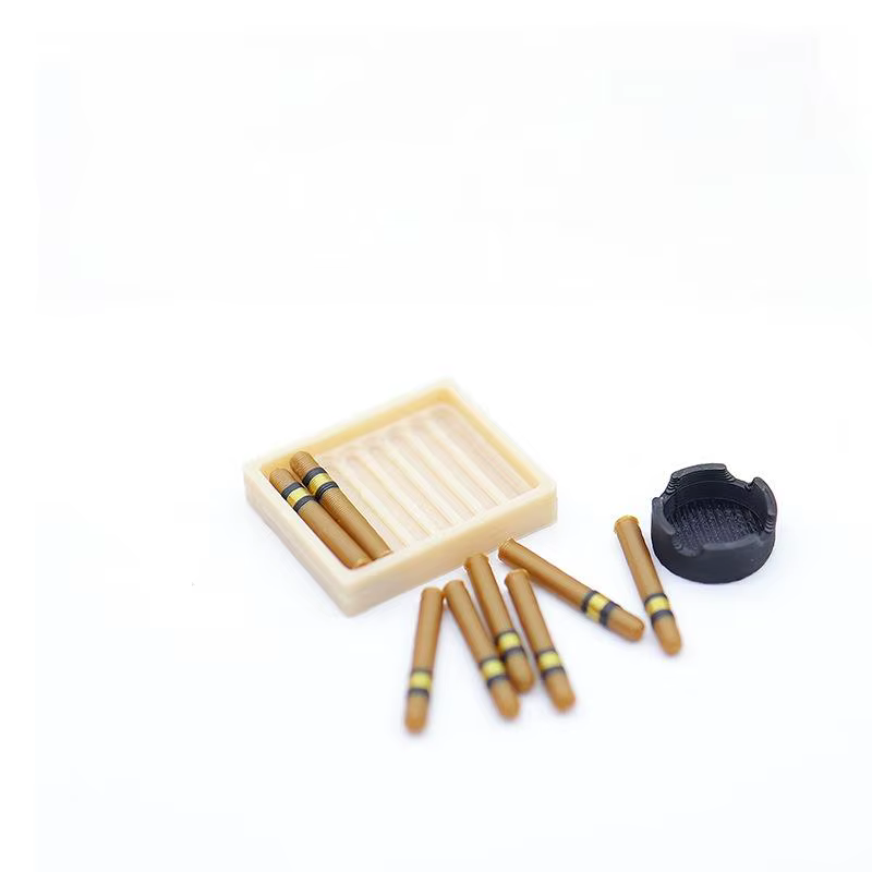 Kit de cendrier de cigare miniature 1/12 pour maison de poupée, modèle d'ornement de cigarette, accessoires de décoration pour maison de poupée, 1 ensemble de jouets de simulation