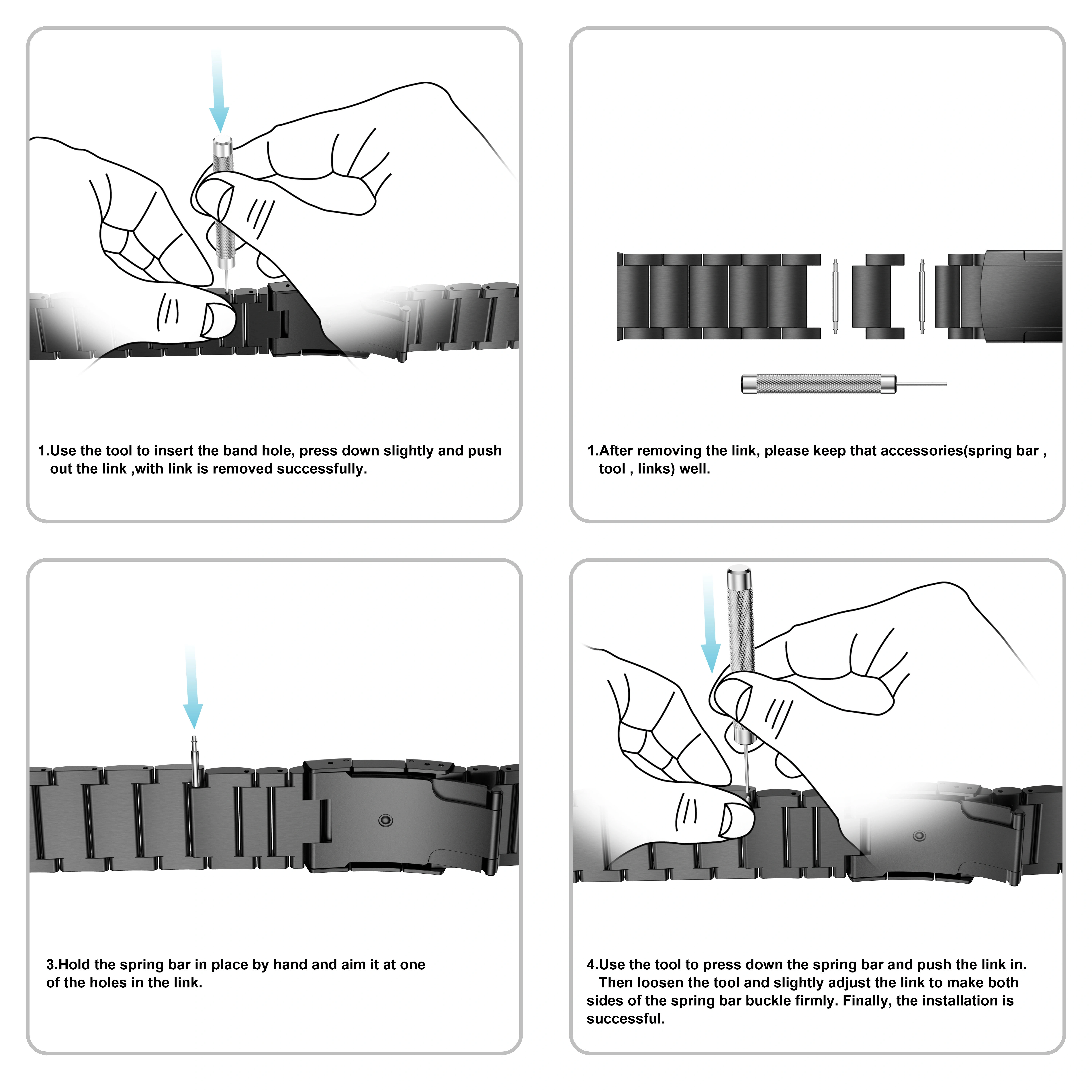 Runcool-Sangles en titane Quickfit pour bracelet Garmin