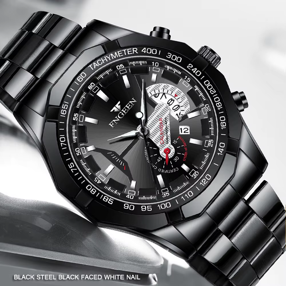 FNGEEN hommes montres à Quartz Concept de mode cadran décoratif décontracté militaire sport montre-bracelet étanche