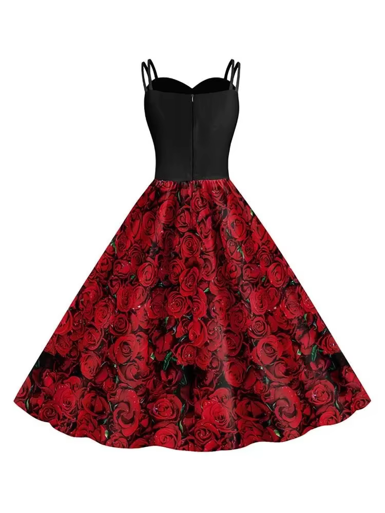 Costumes d'halloween pour femmes, imprimé tête de mort, col licou, tunique sans manches, robes de soirée Vintage, vêtements gothiques, mascarade, nouvelle collection