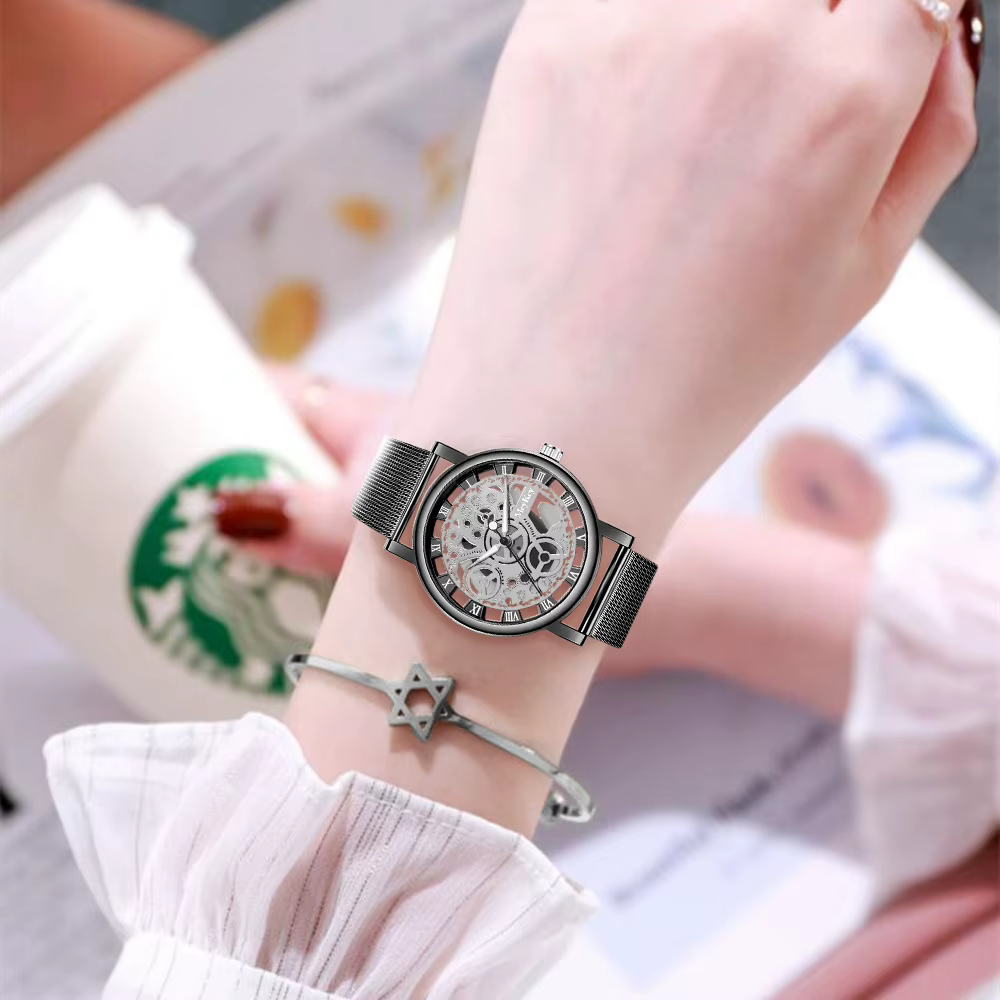 2025 nouvelle mode femmes or luxe montre à quartz décontractée maille métallique montres en acier inoxydable Relogio Feminino dames montres-bracelets