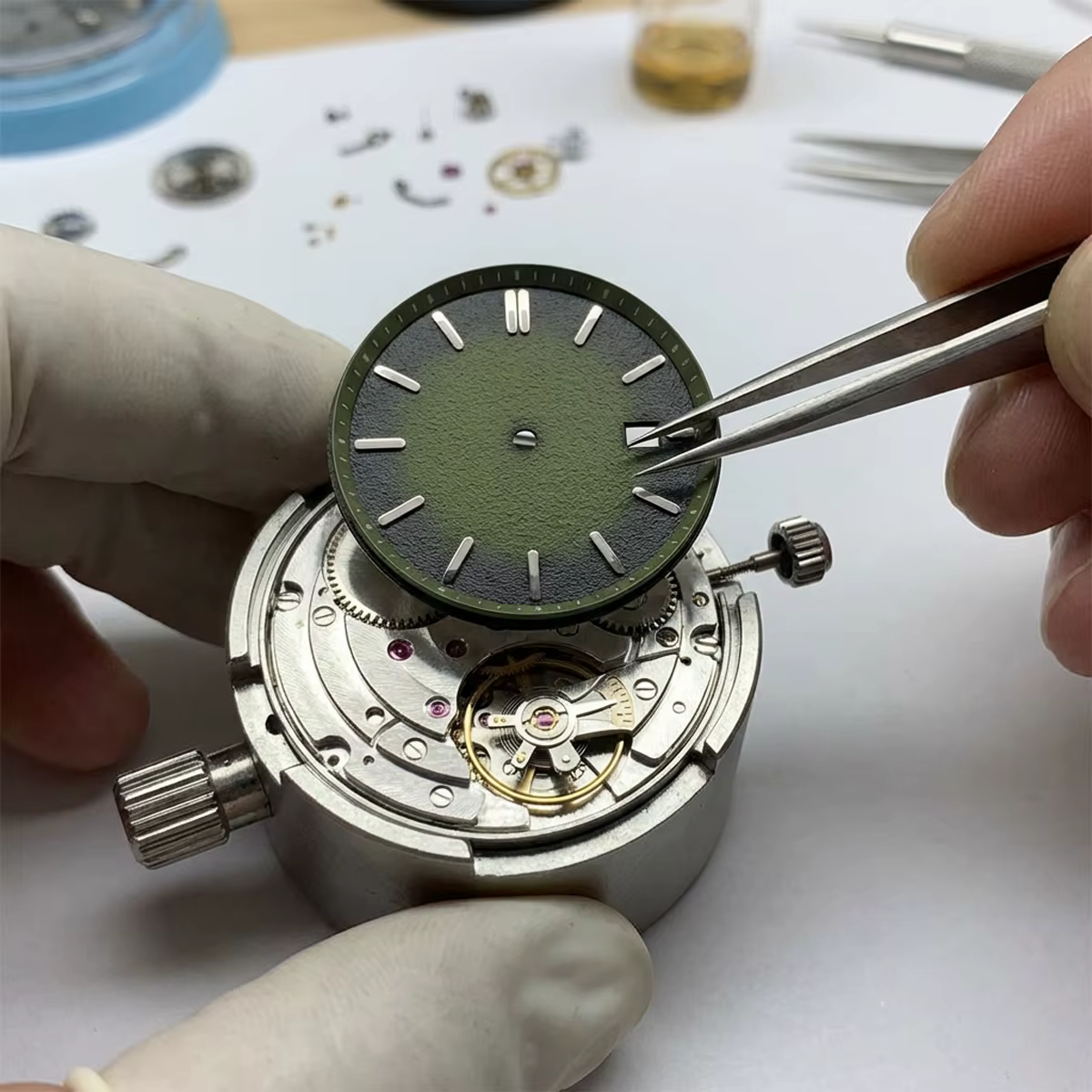 Cadran de montre 35 mm sans logo, texture radiale mate, dégradé, compatible avec les mouvements Seiko Grand NH35/36, pièces de modification de boîtier gravé