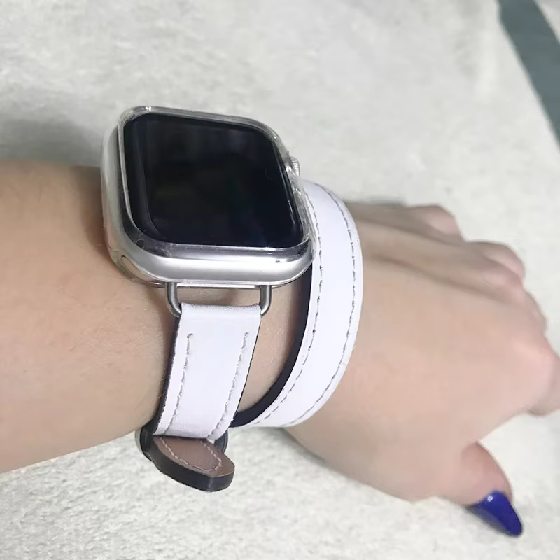 Bracelet en cuir double tour pour Apple Watch