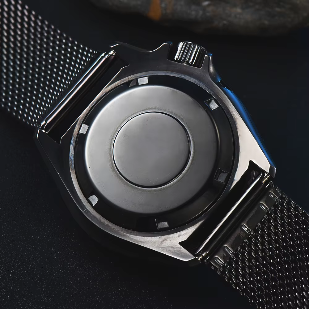 PARNSRPE Diver Orange turtlMontre mécanique automatique pour homme Cadran aseptique Verre saphir Indicateur de date Mouvement japonais NH35